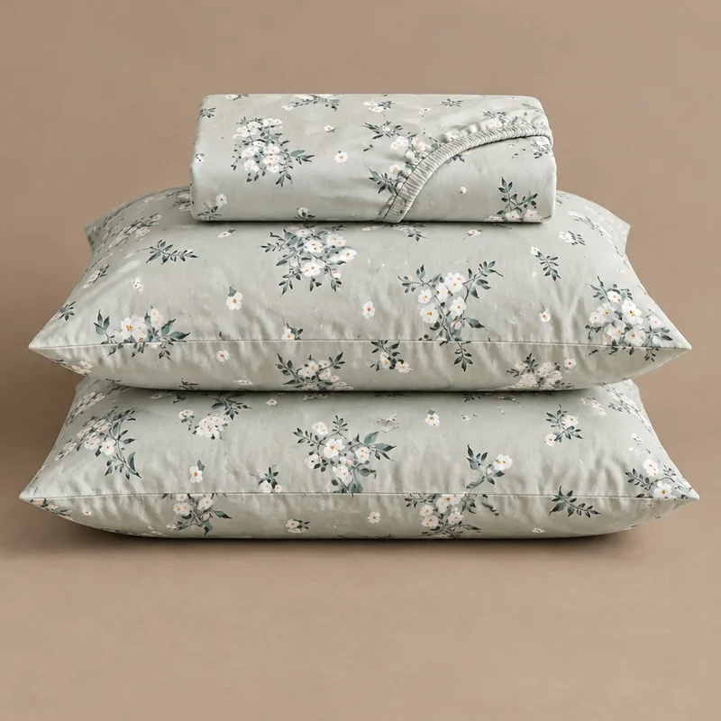 hand block printed sheet, folded