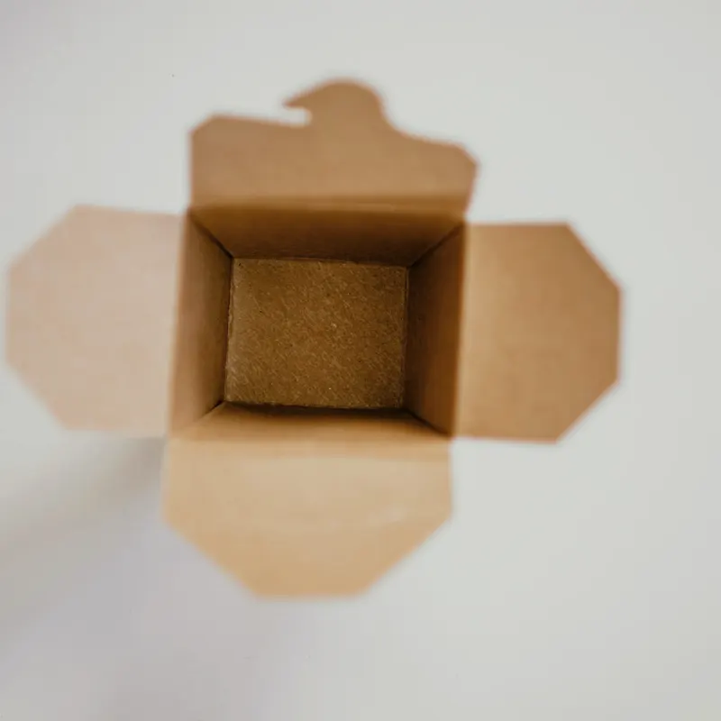 empty gift box with tissue and string