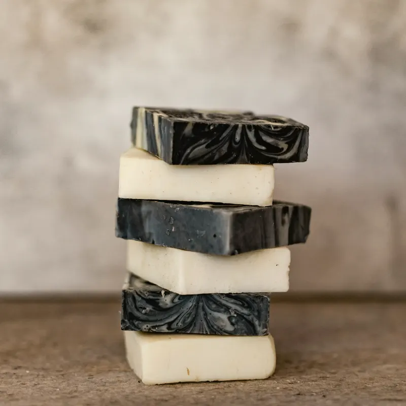 black charcoal soap bar