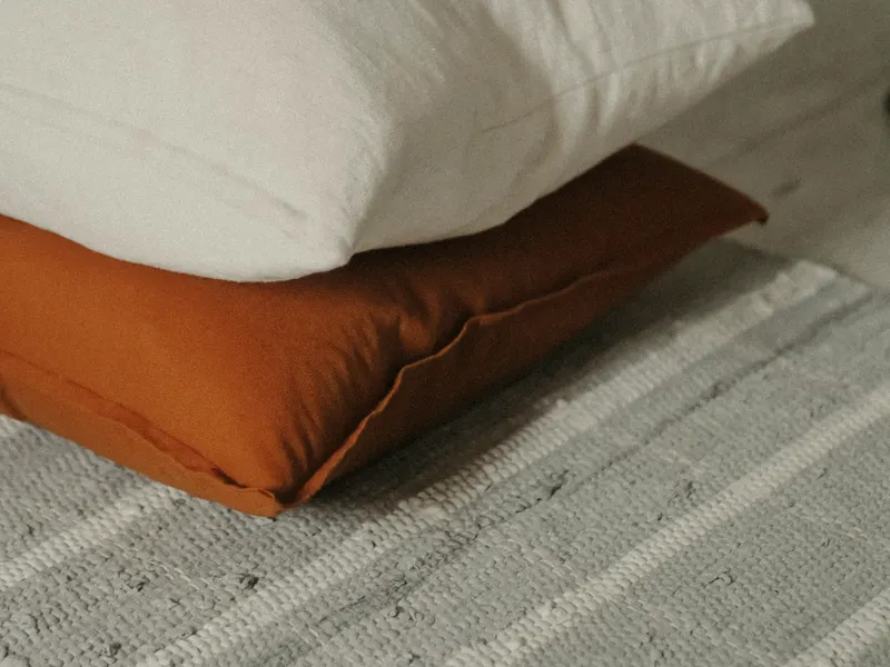 cushion on a sofa in afternoon light
