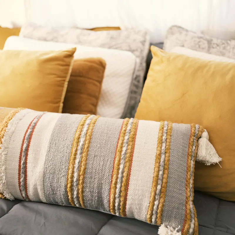 woven stripe cushion cover